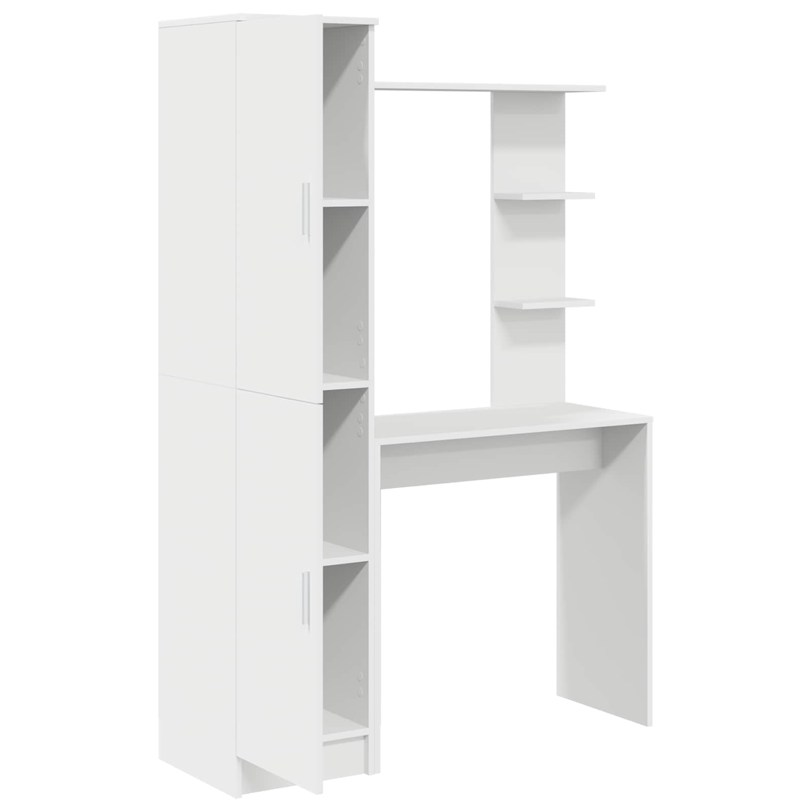 Desk with Storage with Shelf 2 pcs White Engineered wood
