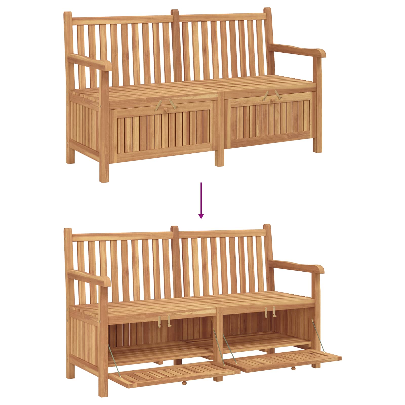 Garden Bench with Storage 150 x 60 x 90 cm Solid Teak Wood