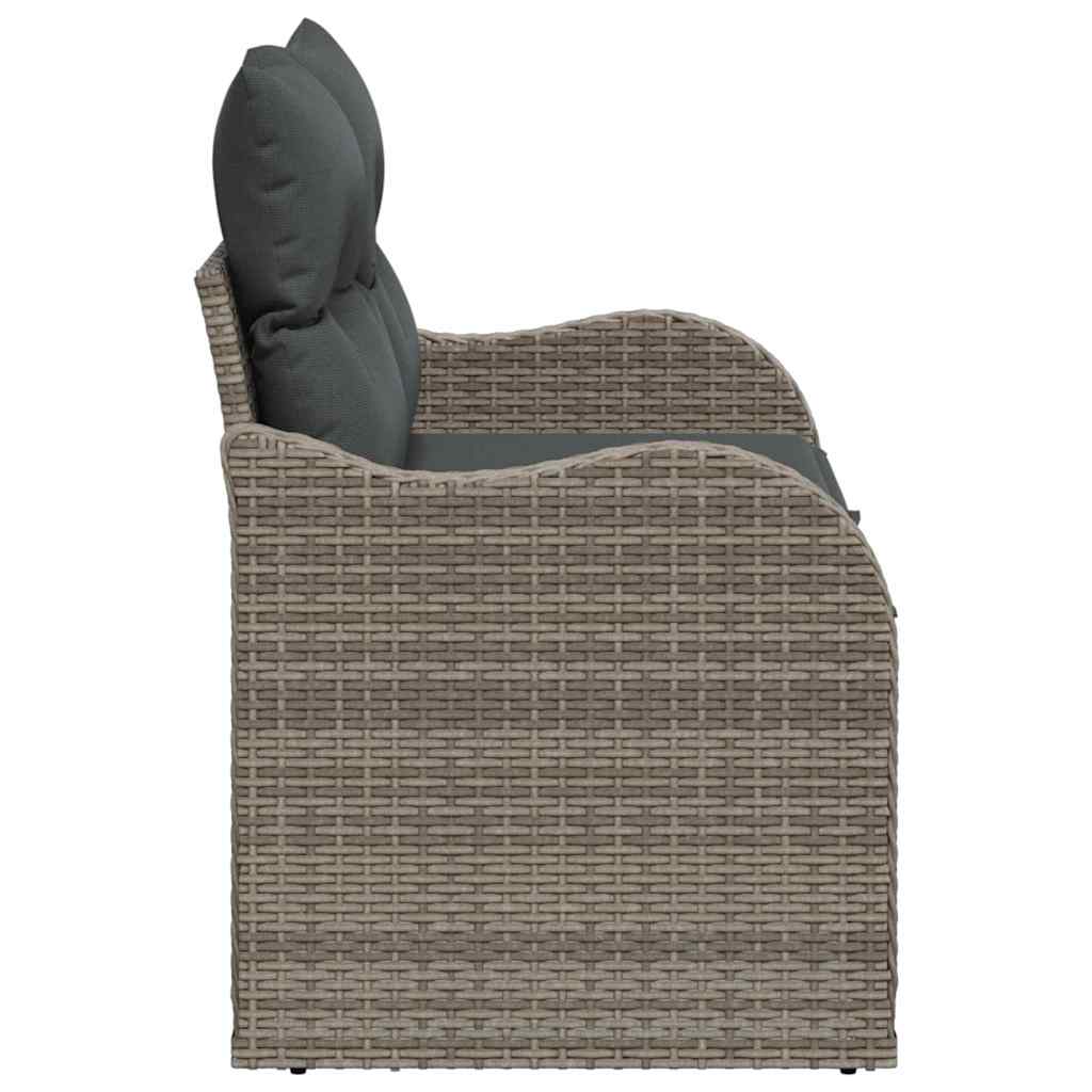Garden Sofa Grey 121 x 62 x 69cm Poly Rattan