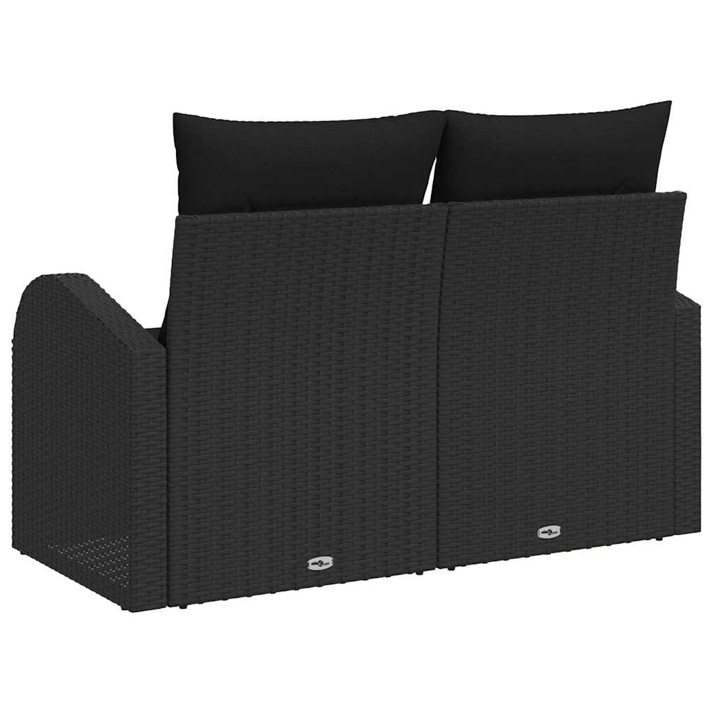 Garden Sofa Black 124 x 62 x 69cm Poly Rattan