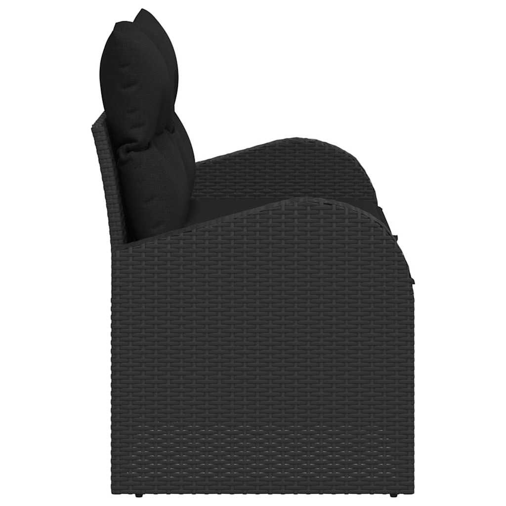 Garden Sofa Black 124 x 62 x 69cm Poly Rattan