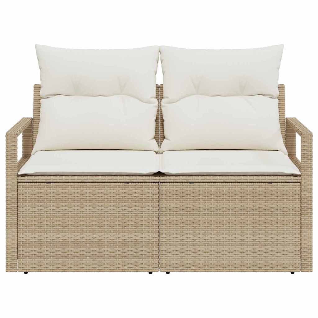 Garden Sofa Beige 120 x 62 x 69cm Poly Rattan