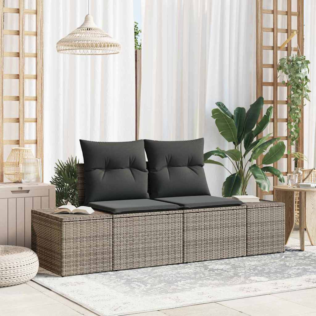 Garden Sofa Grey 123 x 62 x 69cm Poly Rattan