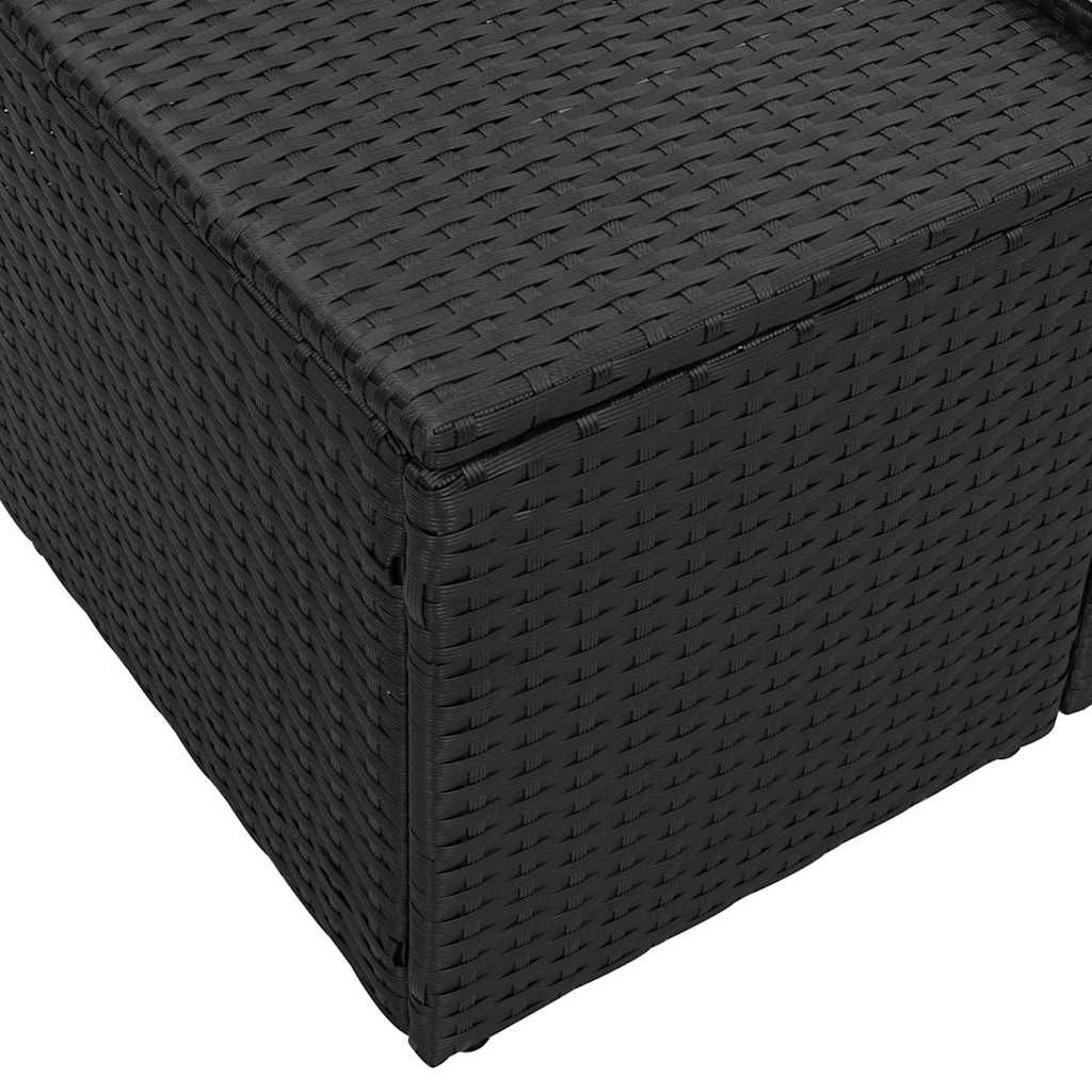 Garden Sofa Black 123 x 62 x 69cm Poly Rattan