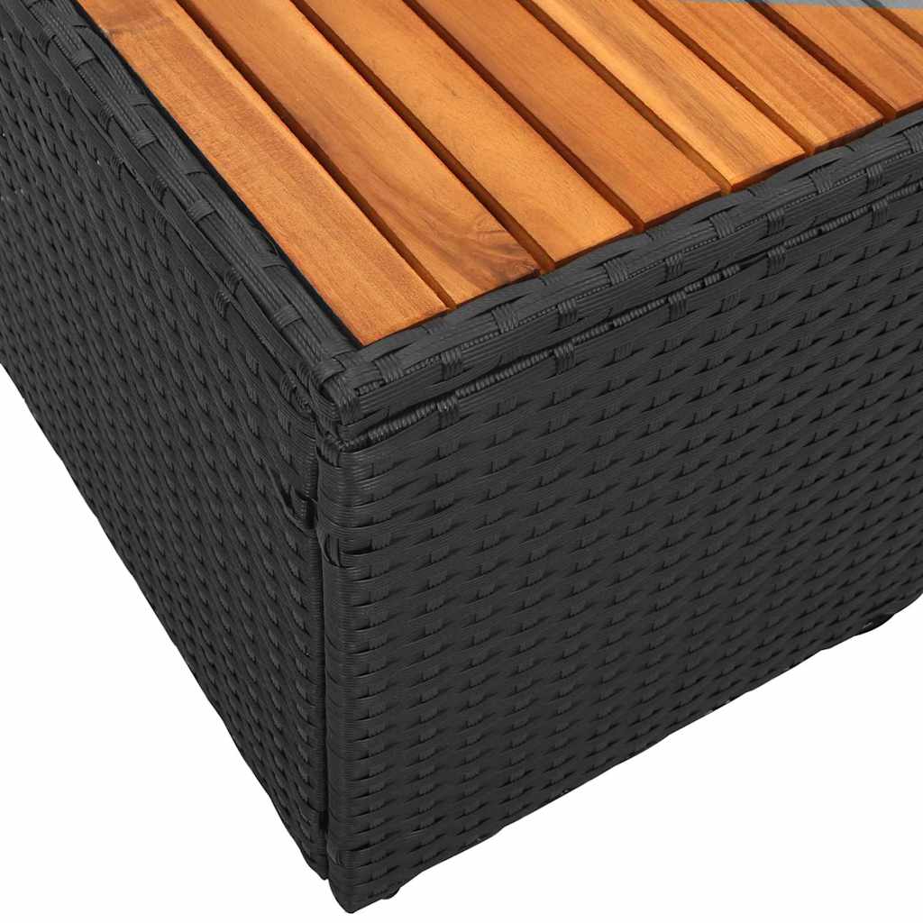 Garden Sofa Black 184 x 62 x 85cm Poly Rattan