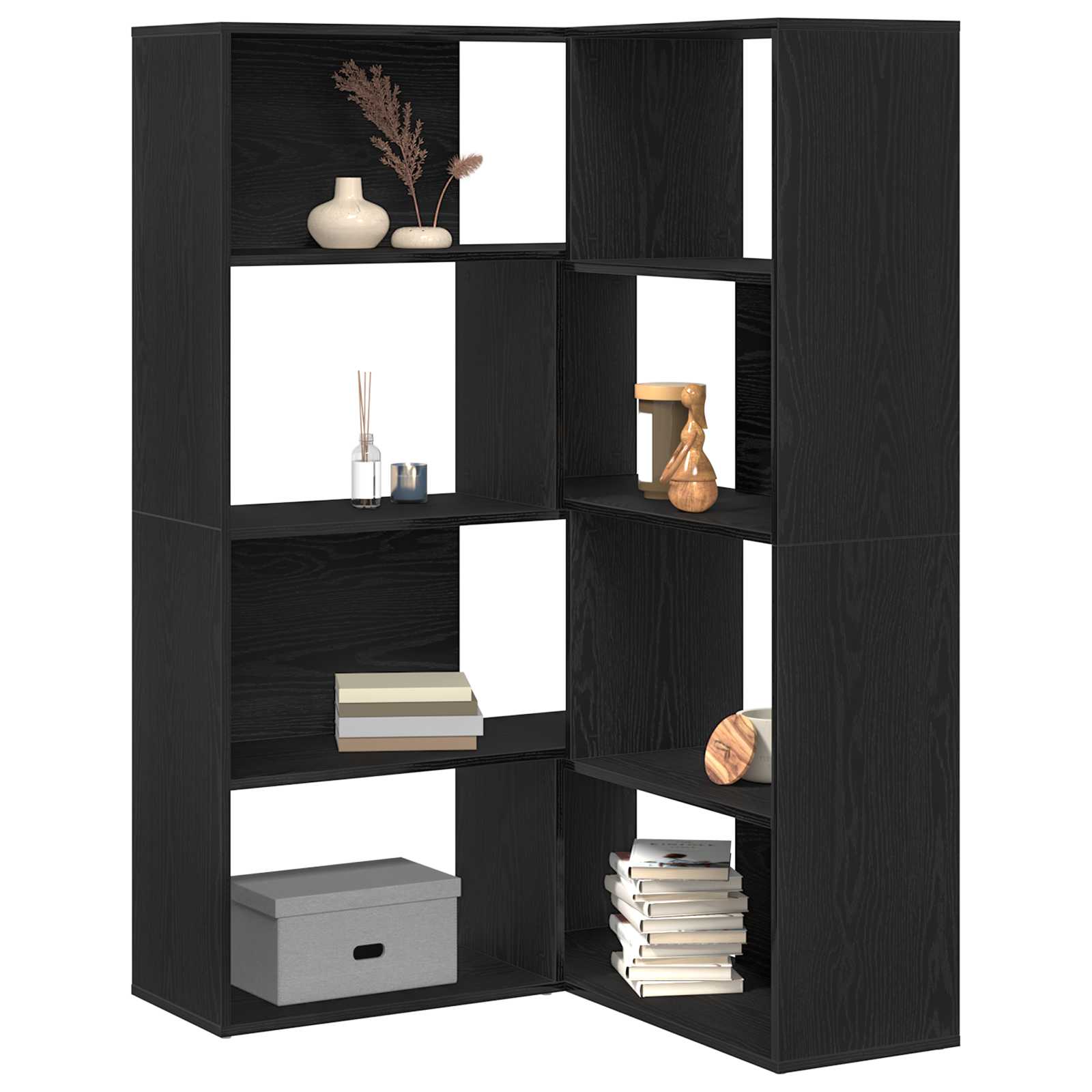 Wardrobe 6-Tier 85 x 85 x 140 cm Engineered Wood Black Oak