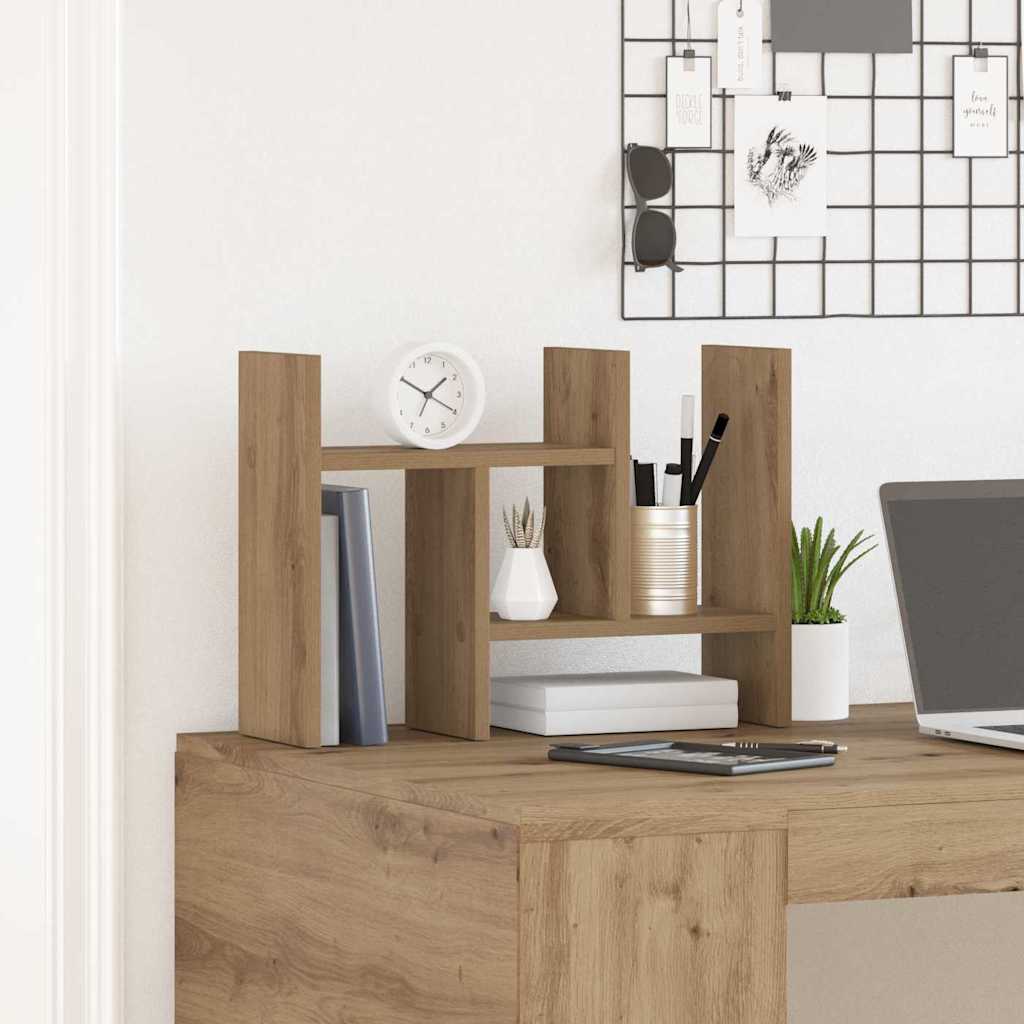Desk Organiser Artisan Oak 50 x 15,5 x 35,5 cm Engineered Wood