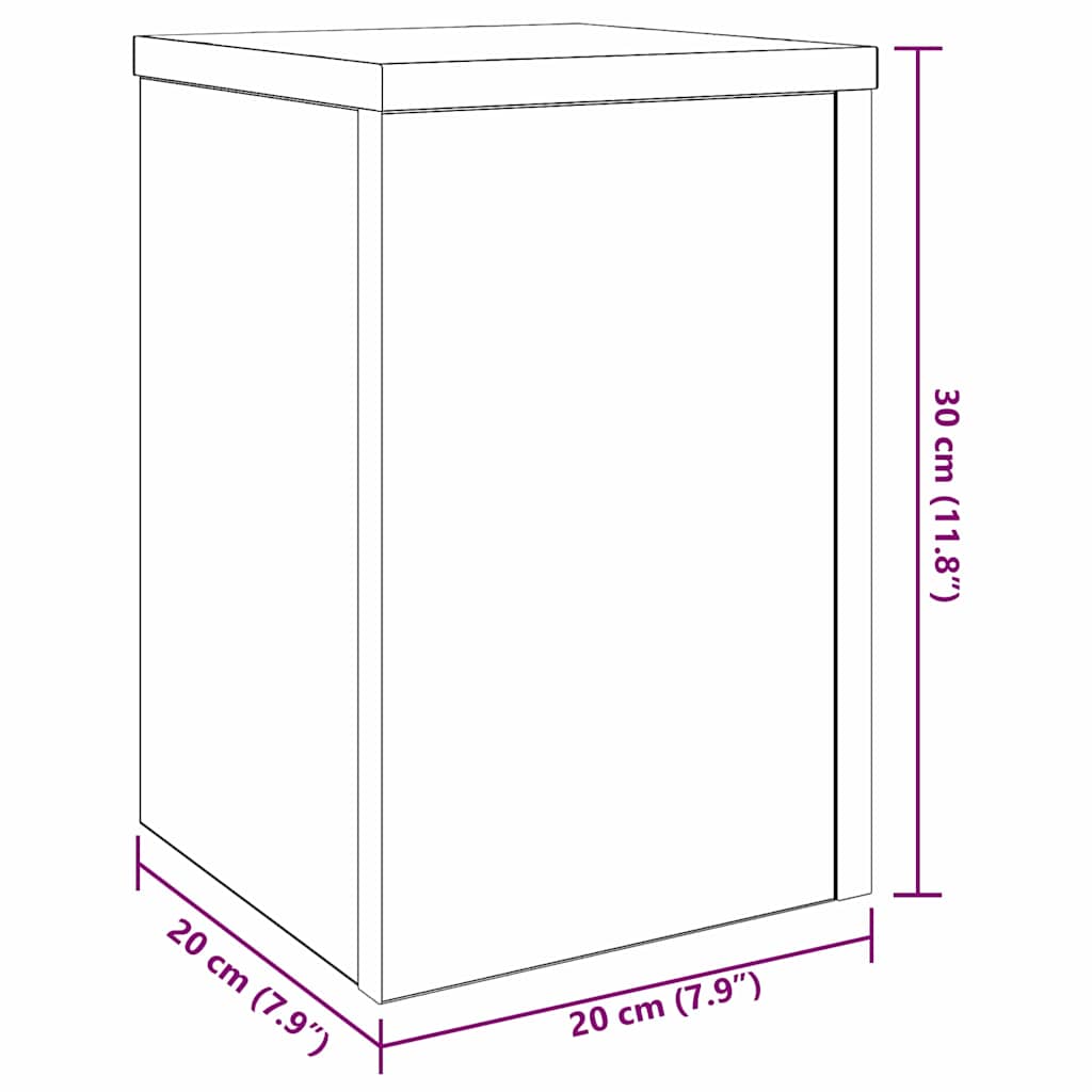 Plant Stand 2 pcs Black Oak 20 x 20 x 30 cm Engineered Wood