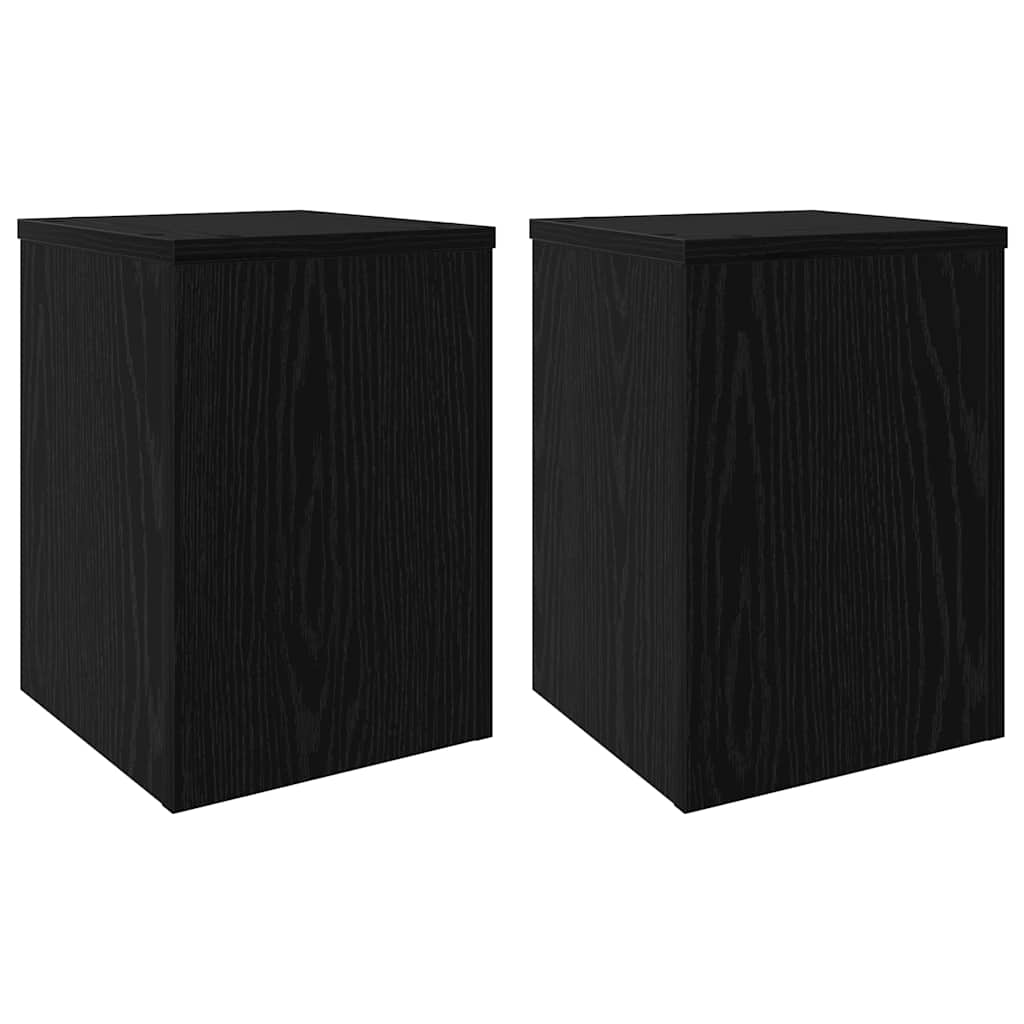 Plant Stand 2 pcs Black Oak 25 x 25 x 35 cm Engineered Wood