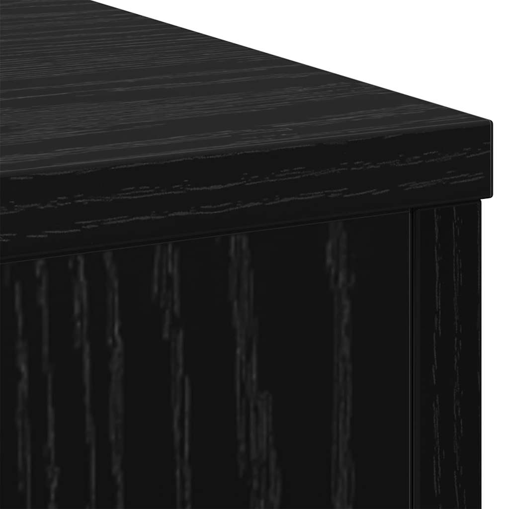 Plant Stand 2 pcs Black Oak 30 x 30 x 70 cm Engineered Wood