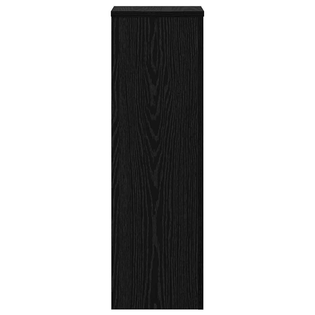 Plant Stand 2 pcs Black Oak 25 x 25 x 80 cm Engineered Wood