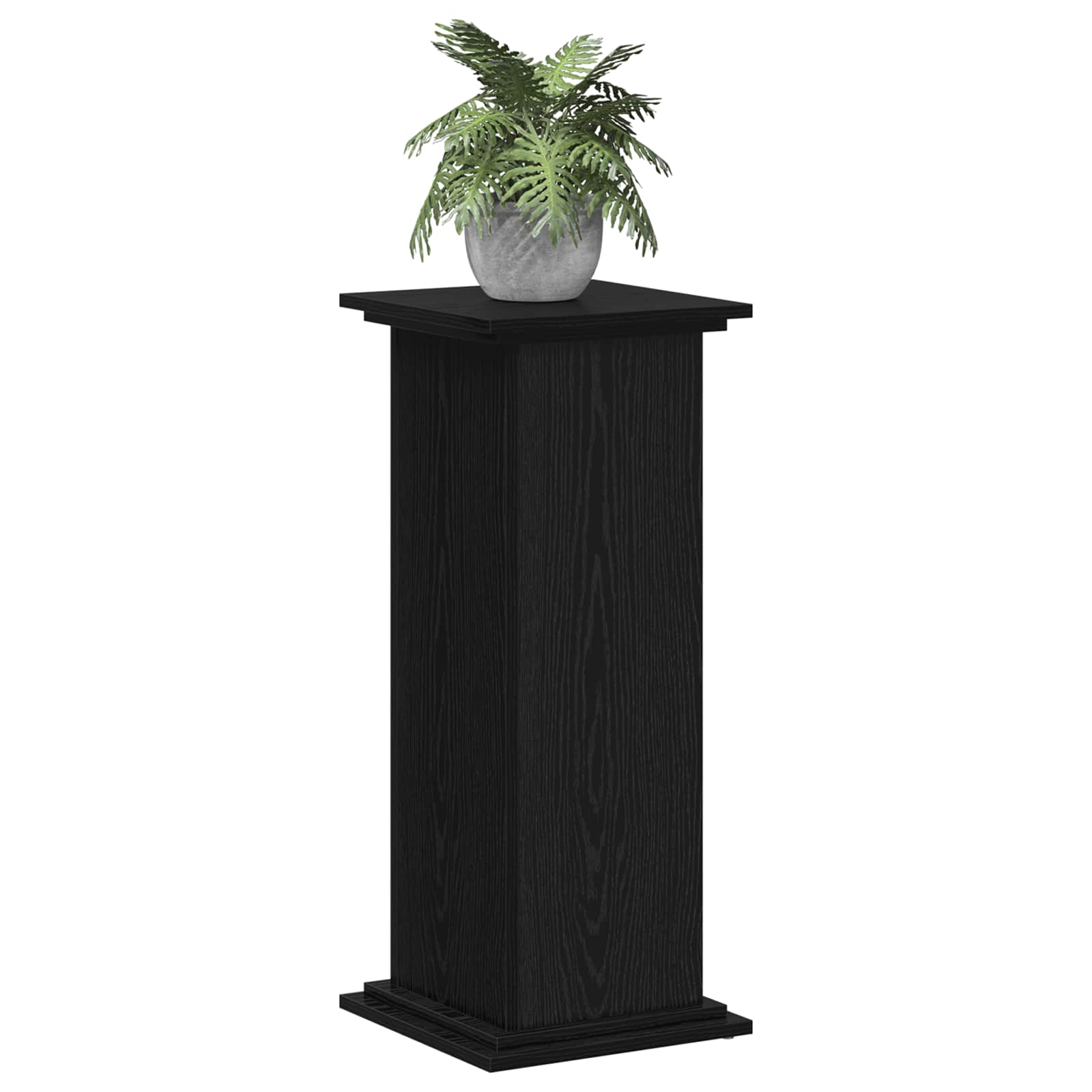Plant Stand Black Oak 33 x 33 x 80 cm Engineered wood