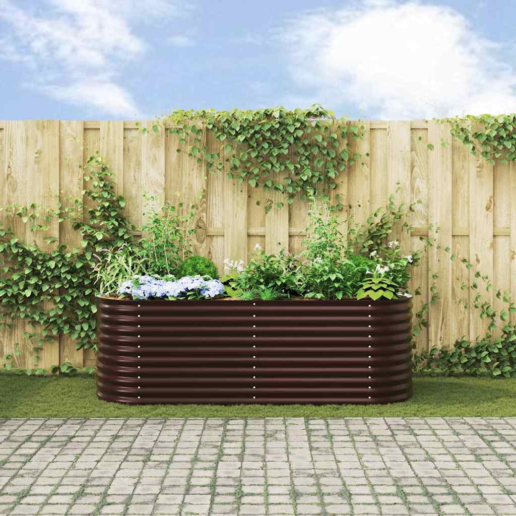 Raised Bed Brown 240 x 80 x 81 cm Steel