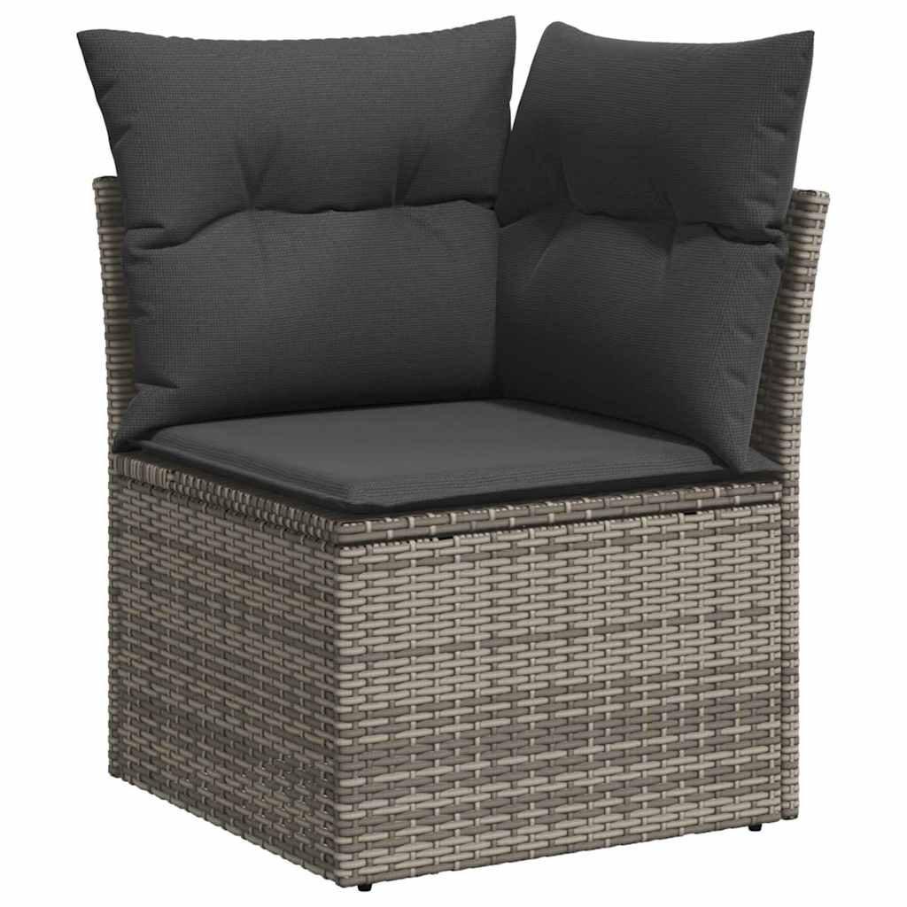 Garden Sofa Set 8 pcs Grey Poly Rattan
