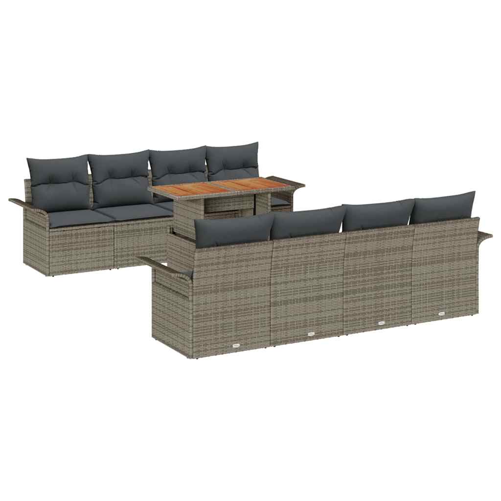 Garden Sofa Set with Cushion 7 pcs Grey