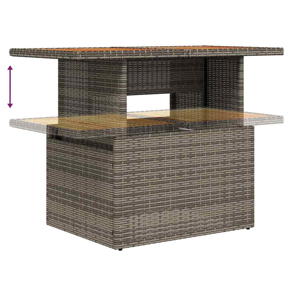 Garden Sofa Set 6 pcs Grey Poly Rattan
