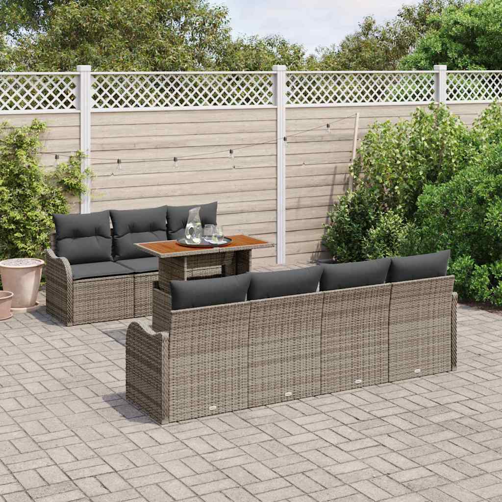Garden Sofa Set 8 pcs Grey
