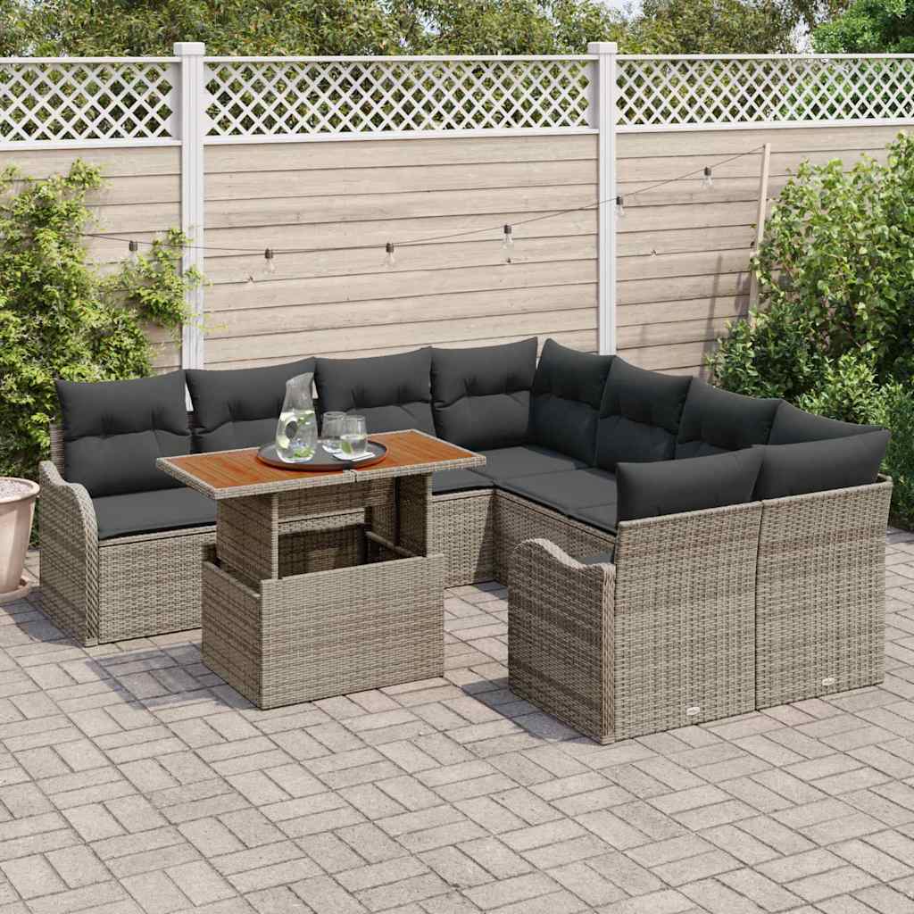 Garden Sofa Set with Cushion Manual 7 pcs Grey 100 x 55 x 73 cm