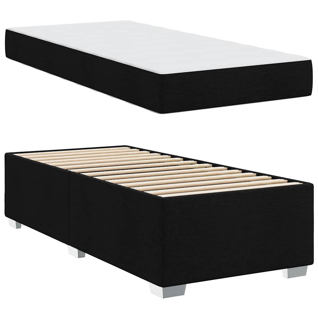Bed Frame with Mattress Black 90 x 190 cm Fabric