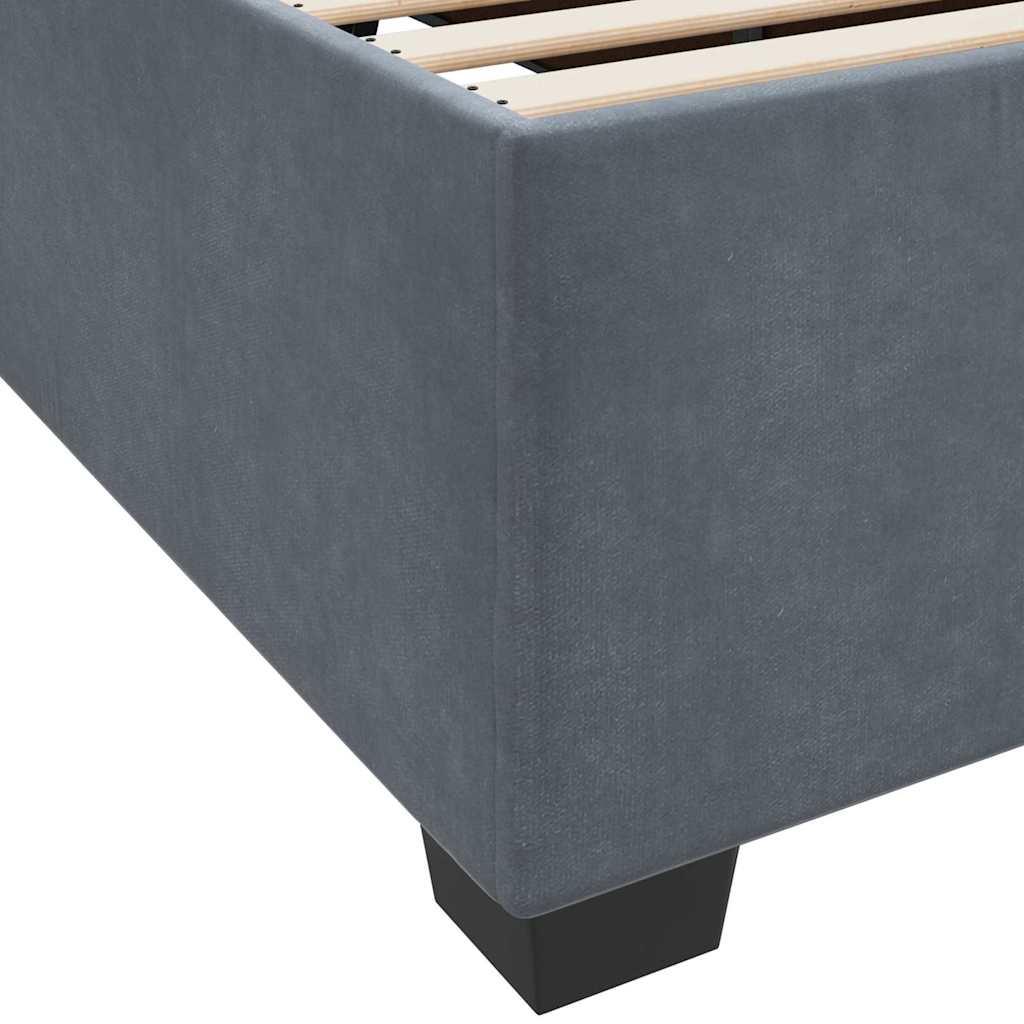 Bed Frame with Mattress Dark Grey 90 x 190 cm Fabric