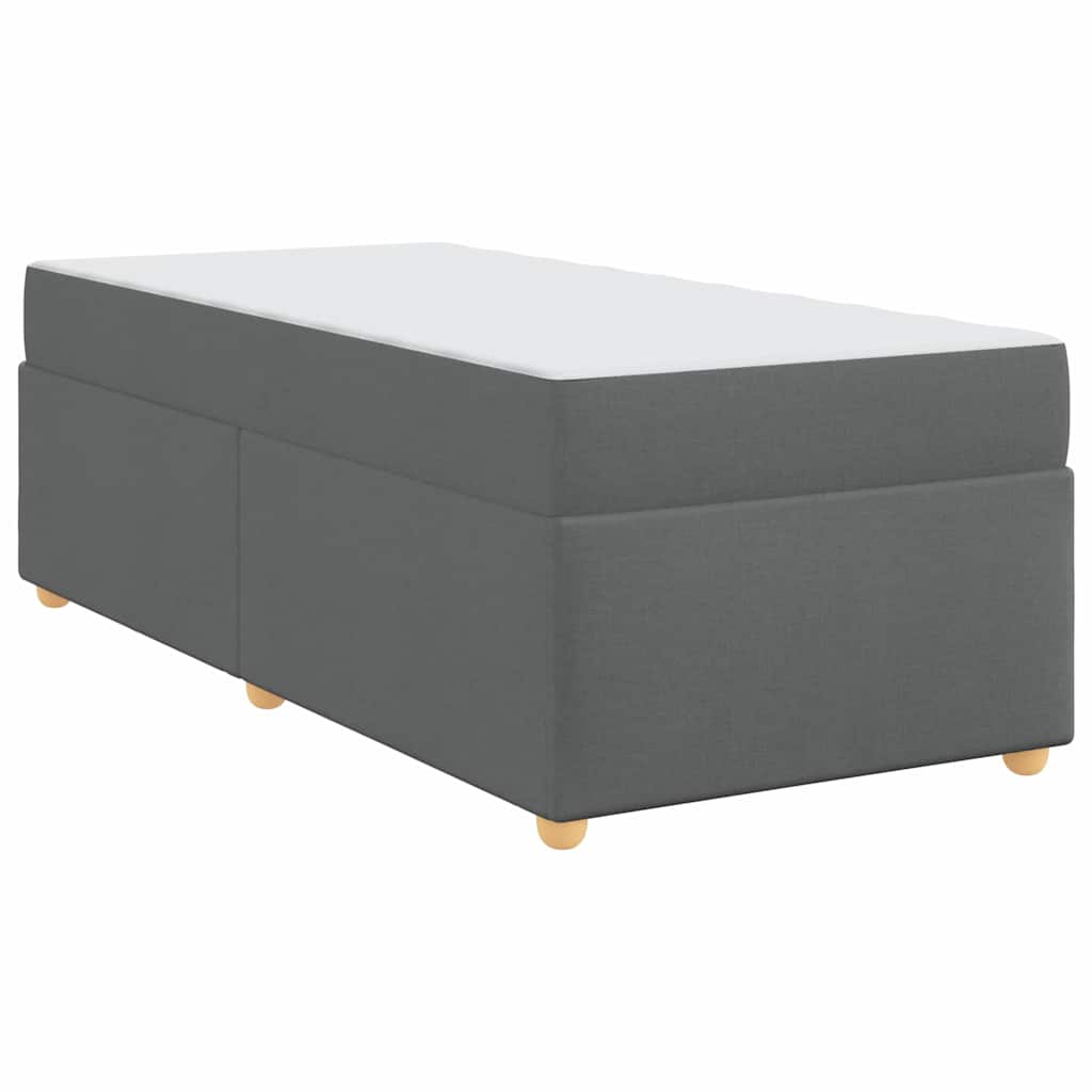 Bed Frame with Mattress Dark grey 90 x 190 cm Fabric