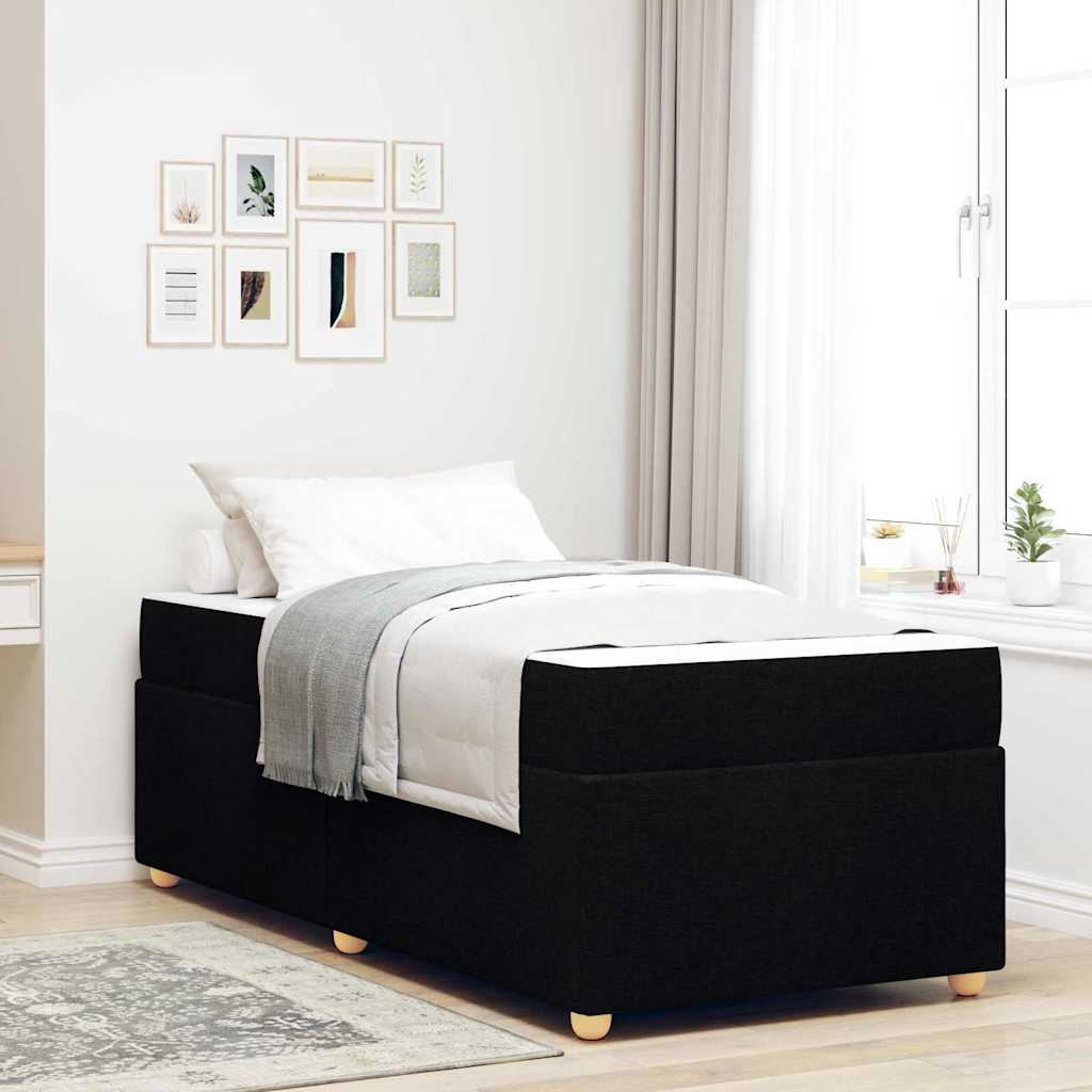 Bed Frame with Mattress Black 90 x 190 cm Fabric