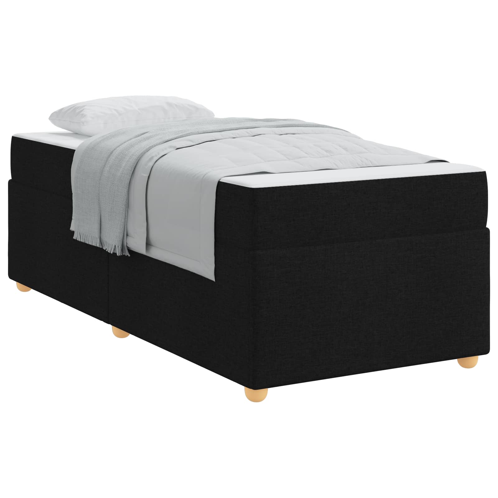 Bed Frame with Mattress Black 90 x 190 cm Fabric
