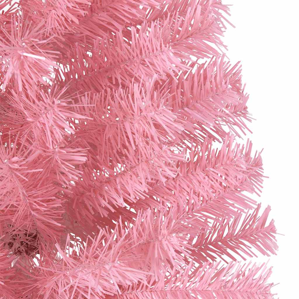 Artificial Pre-lit Christmas Tree with 300 LEDs Pink 210 cm PVC
