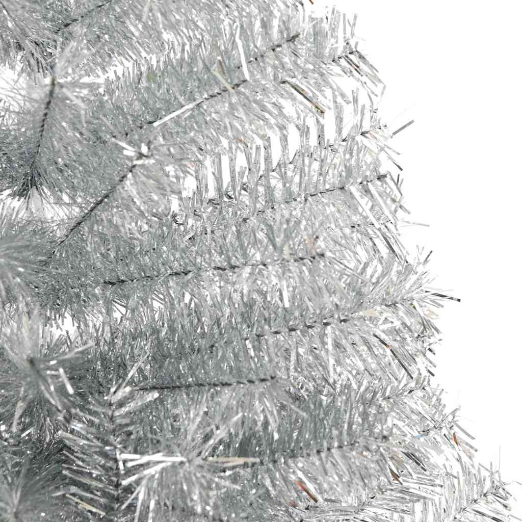 Artificial Pre-lit Christmas Tree Silver 210 cm PET