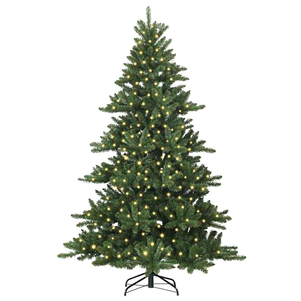 Artificial Hinged Christmas Tree Green 210 cm PVC and Steel