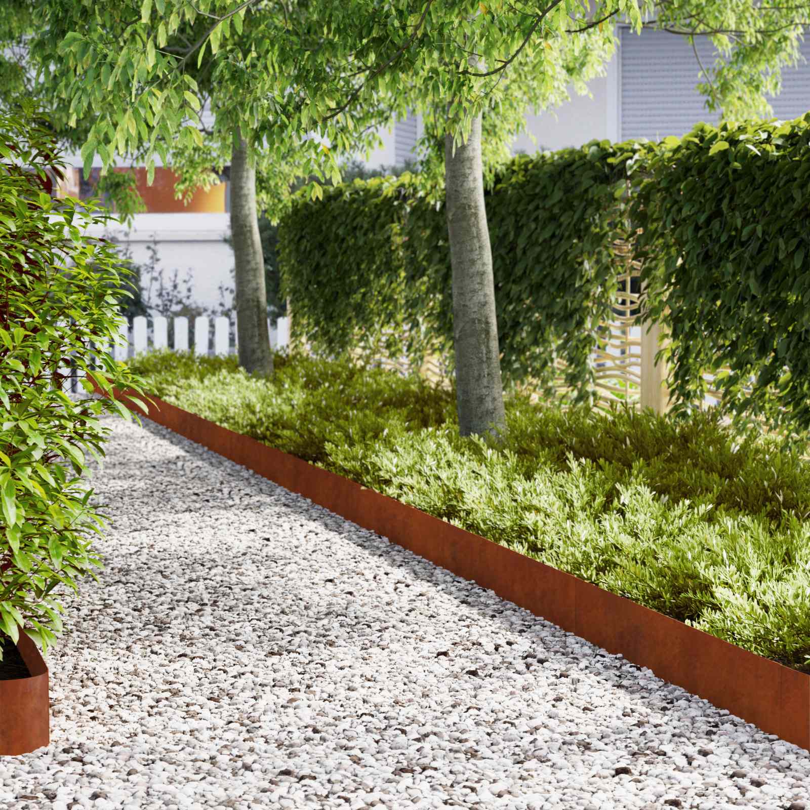 Lawn Edging 30 pcs Rusty 103 x 0.05 x 20 cm Weathering Steel