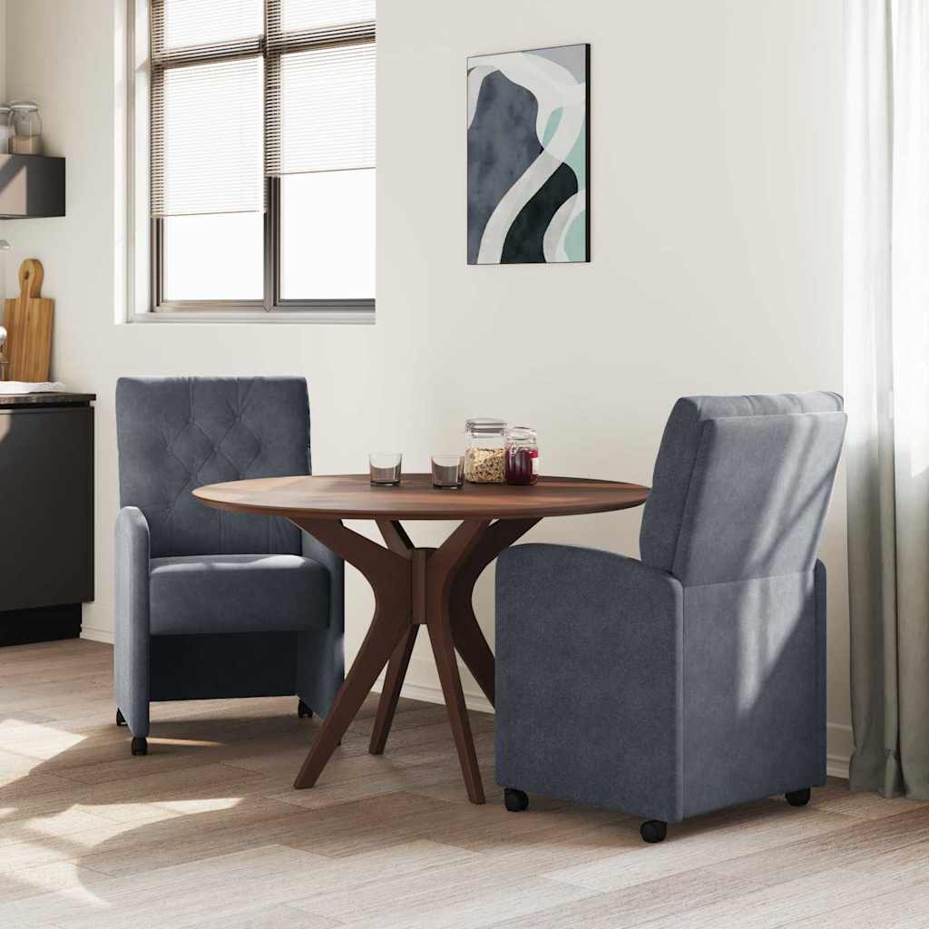 Dining Chairs with Wheels 2 pcs Dark grey 58 x 67 x 97 cm