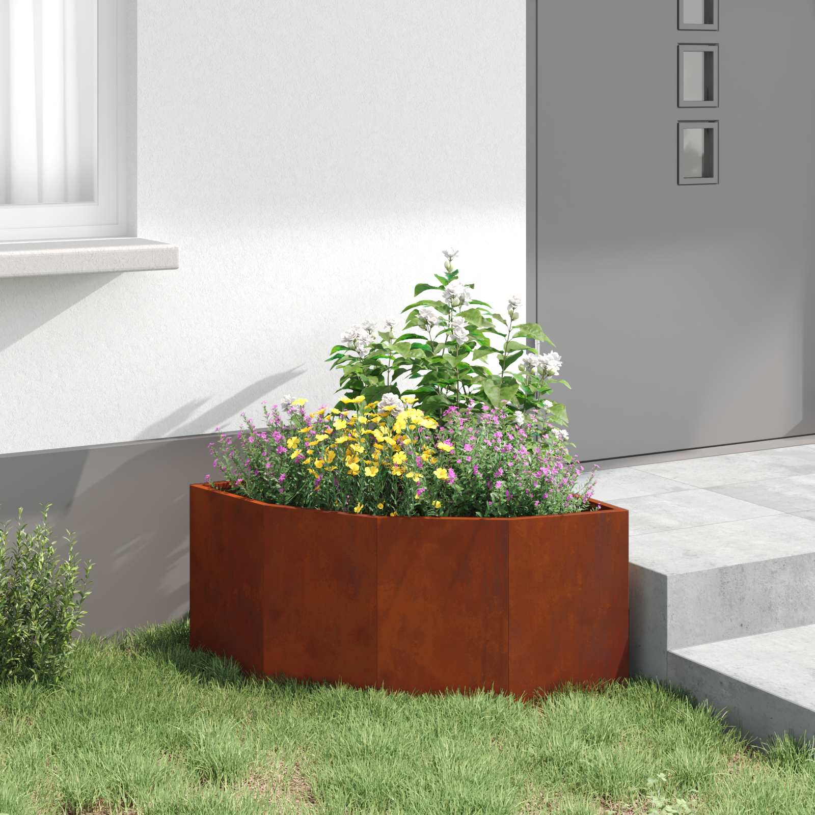 Corner Planter Rusty 60 x 60 x 35 cm Weathering steel