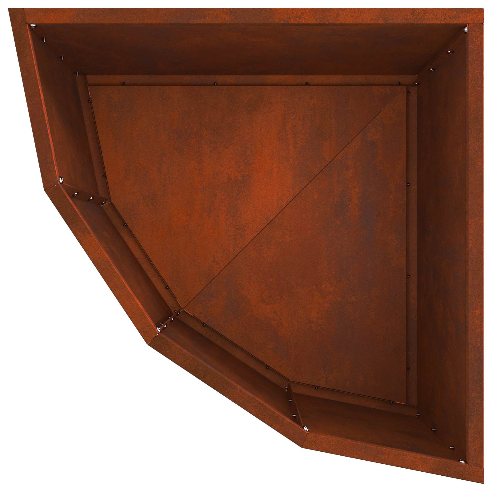 Corner Planter Rusty 45 x 45 x 35 cm Weathering steel