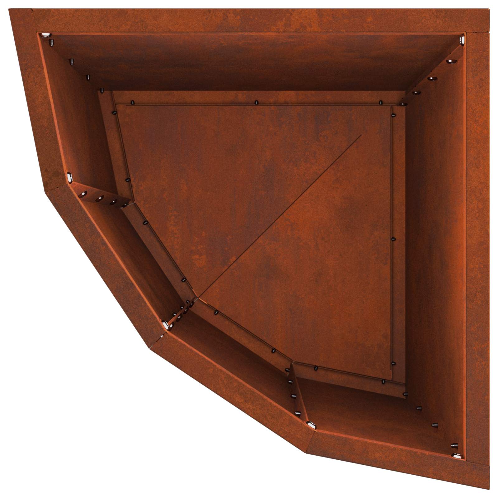 Corner Planter Rusty 30 x 30 x 50 cm Weathering steel