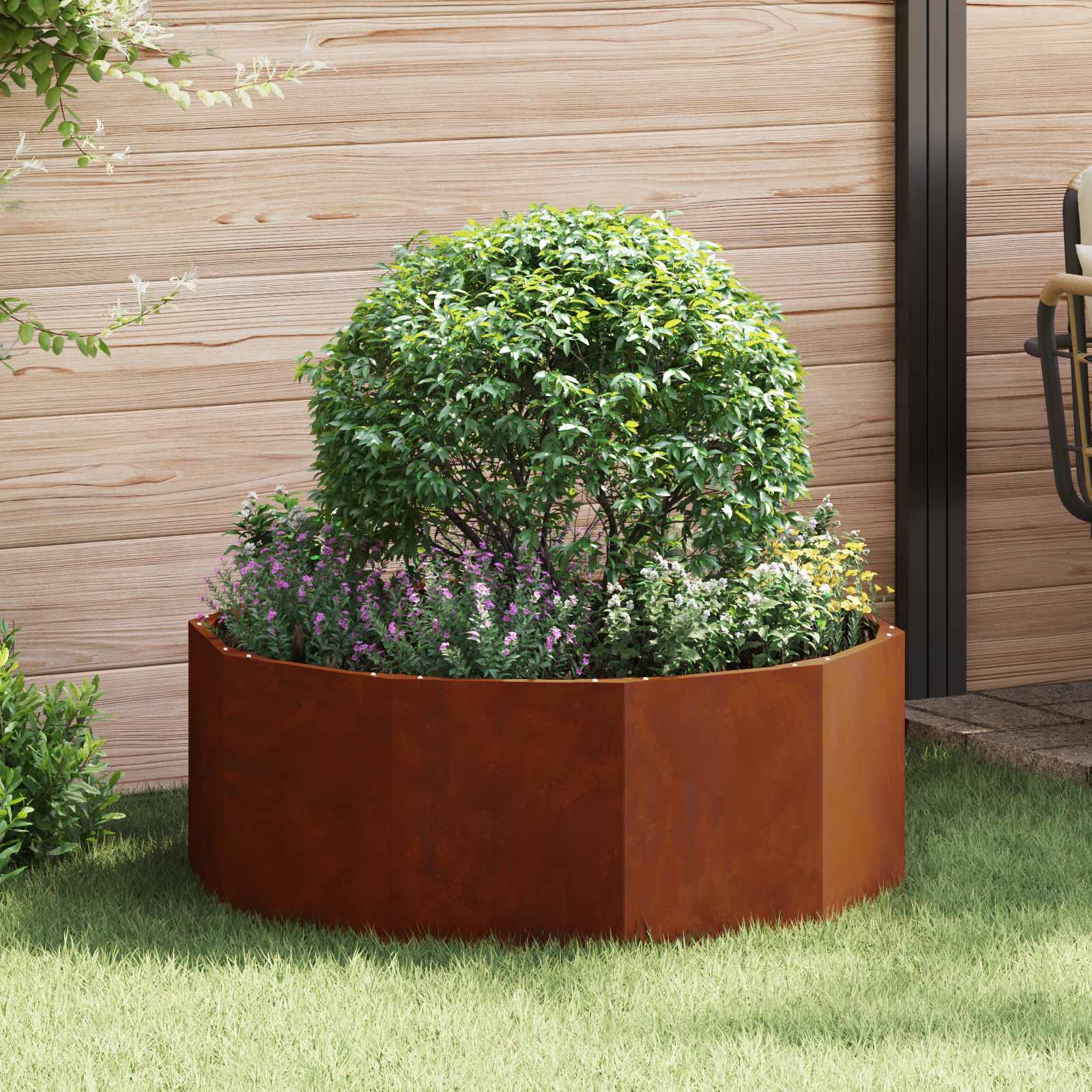 Planter Rusty 90 x 90 x 35 cm Weathering Steel