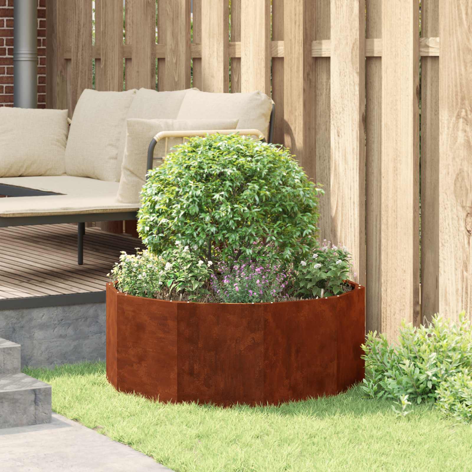 Planter Rusty 90 x 90 x 35 cm Weathering Steel