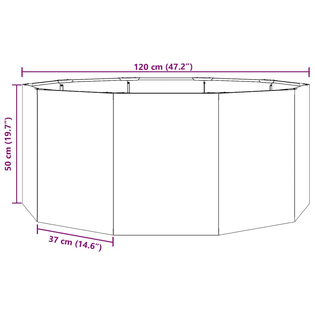 Planter Anthracite 120 x 120 x 50 cm Steel