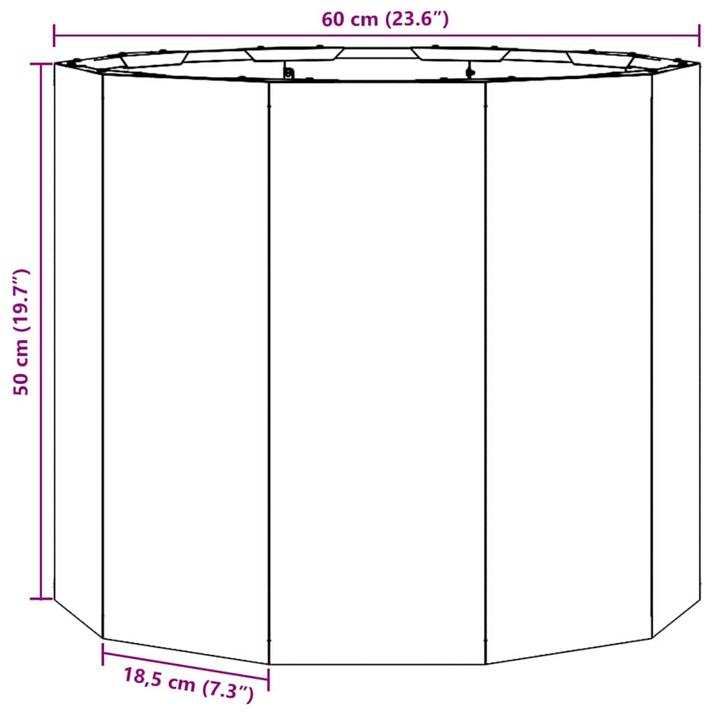 Planter Anthracite 60 x 60 x 50 cm Steel
