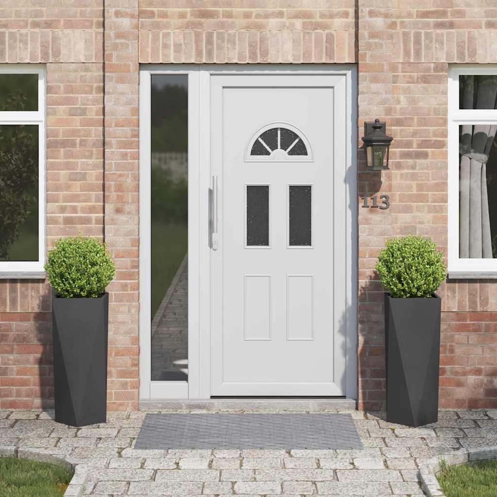 Planter 2 pcs Black 30 x 30 x 75 cm Steel