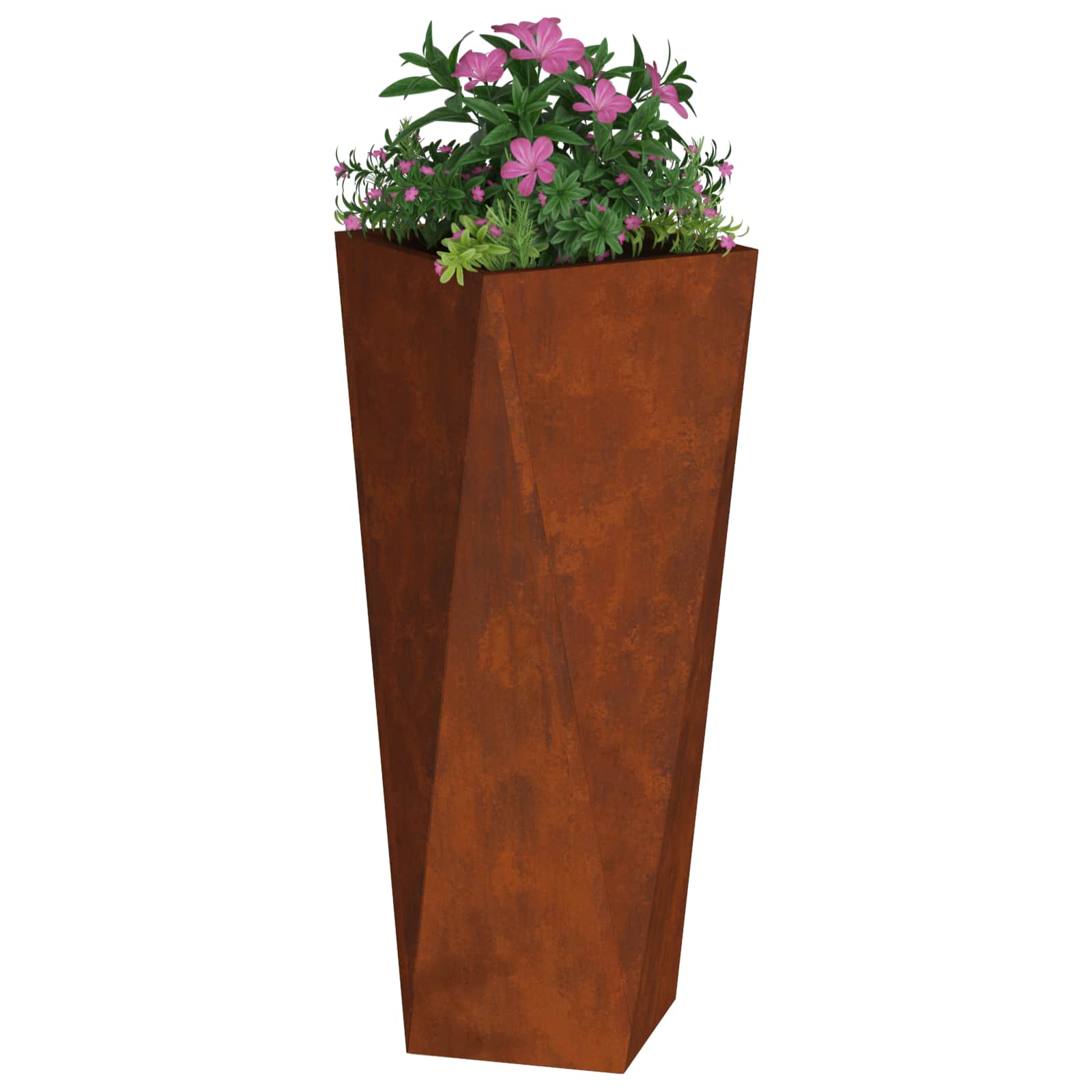 Planter Rusty 30 x 30 x 75 cm Weathering Steel