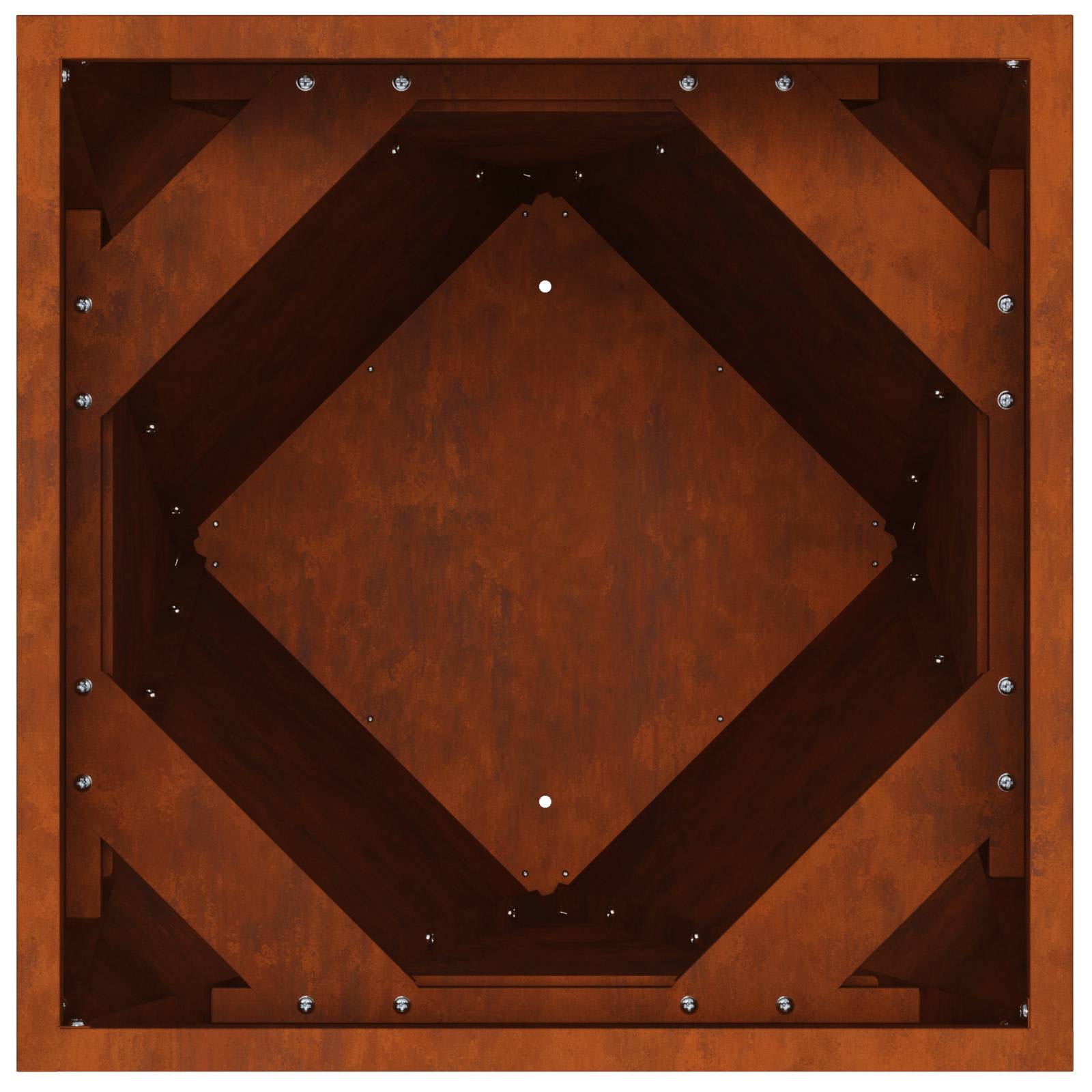 Planter Rusty 30 x 30 x 75 cm Weathering Steel