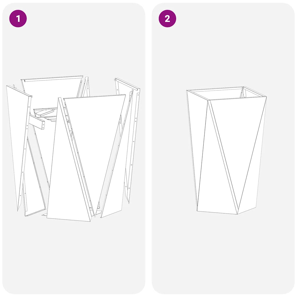 Planter Black 40 x 40 x 75 cm Steel