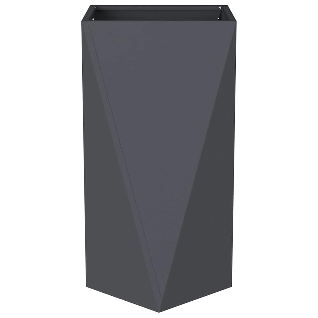 Planter 2 pcs Anthracite 40 x 40 x 75 cm Steel