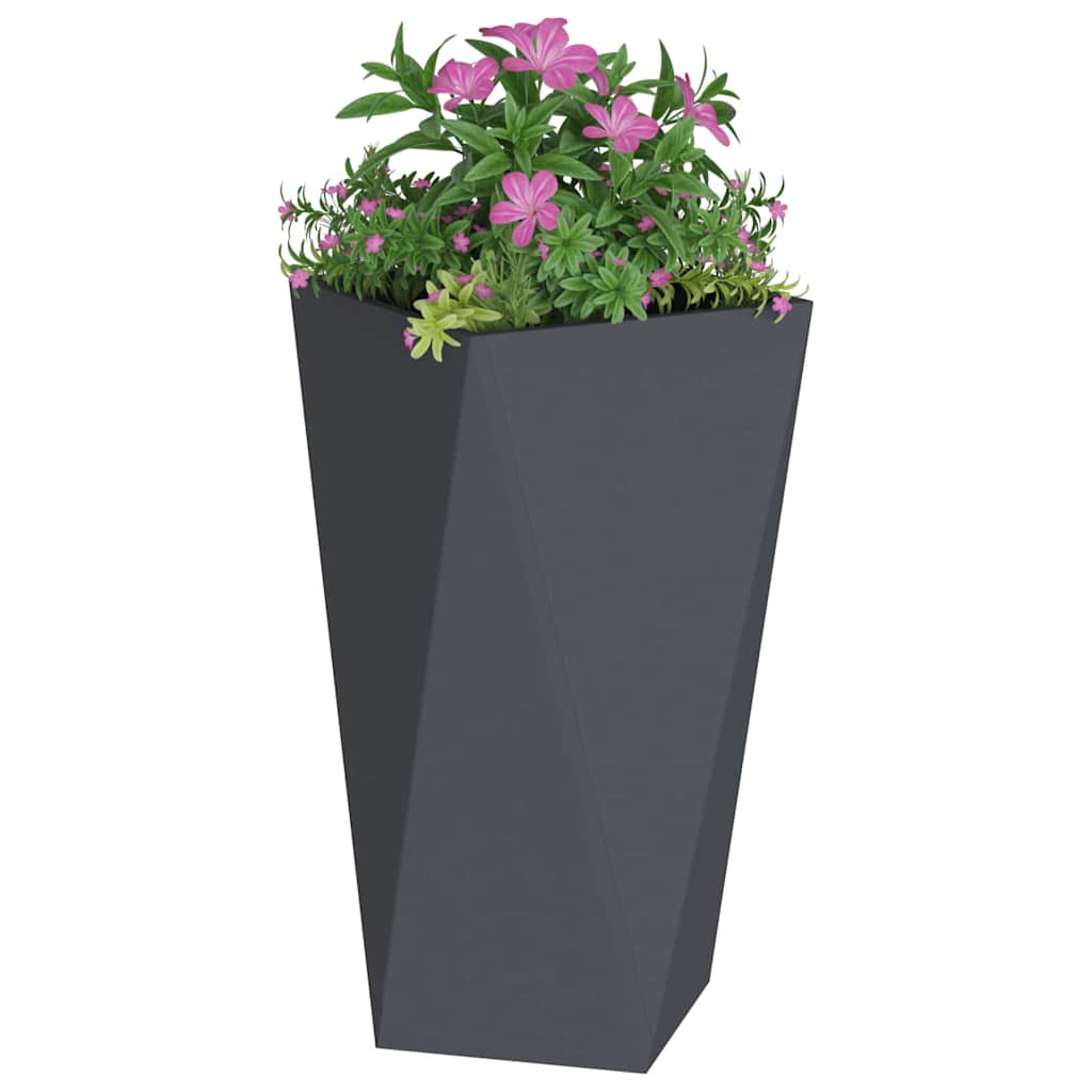 Planter 2 pcs Anthracite 40 x 40 x 75 cm Steel