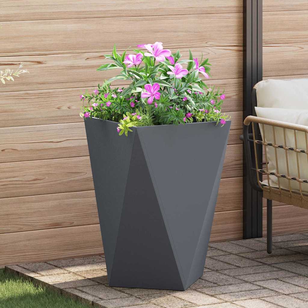 Planter 2 pcs Anthracite 50 x 50 x 75 cm Steel
