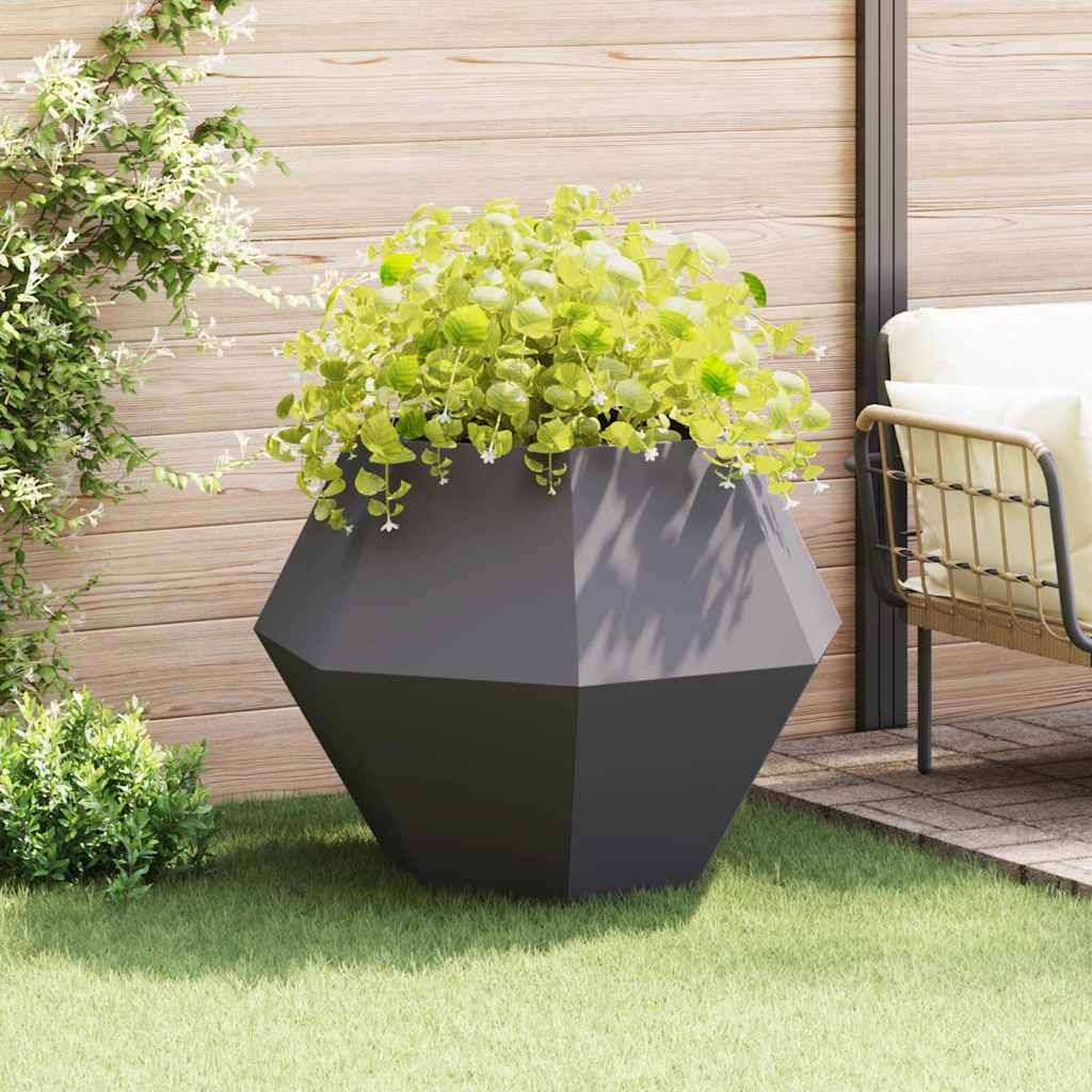 Planter Black 100 x 100 x 80 cm Steel