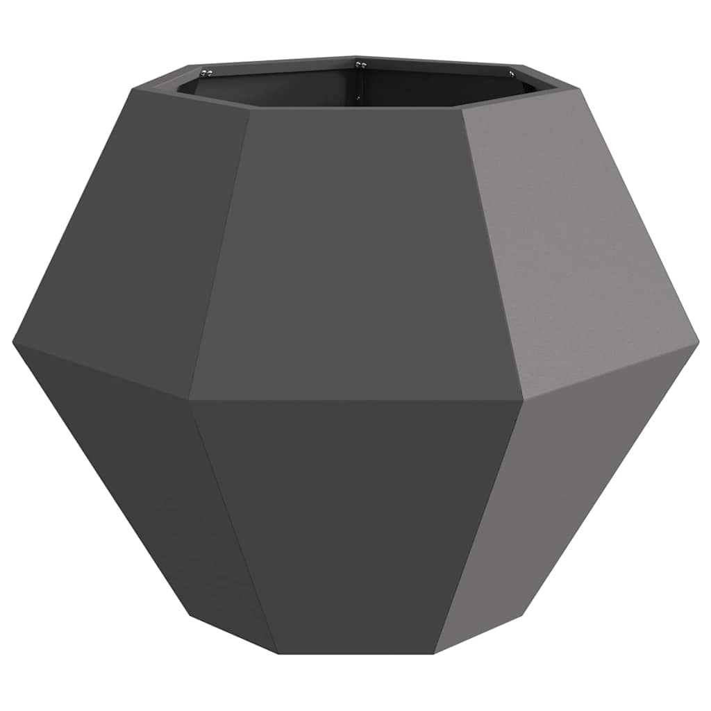 Planter 2 pcs Black 75 x 75 x 60 cm Steel
