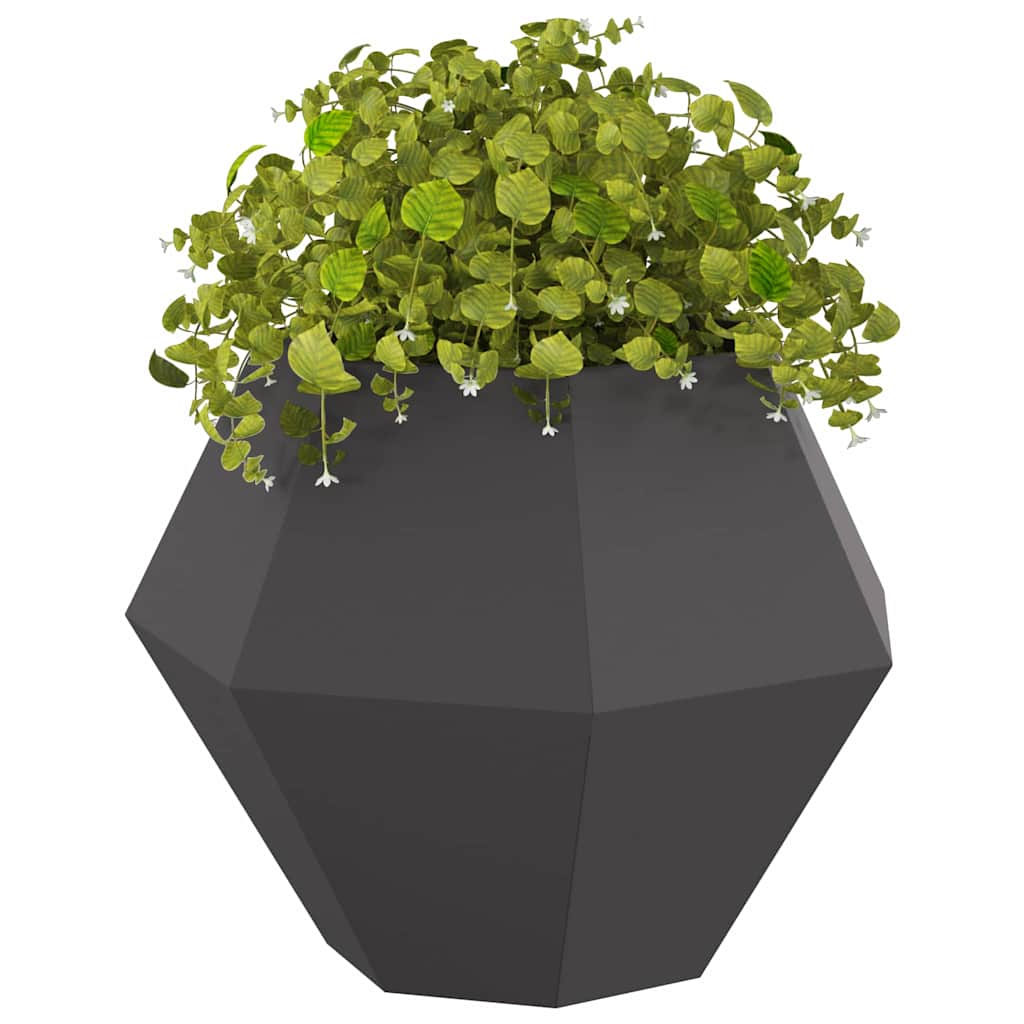 Planter 2 pcs Black 75 x 75 x 60 cm Steel
