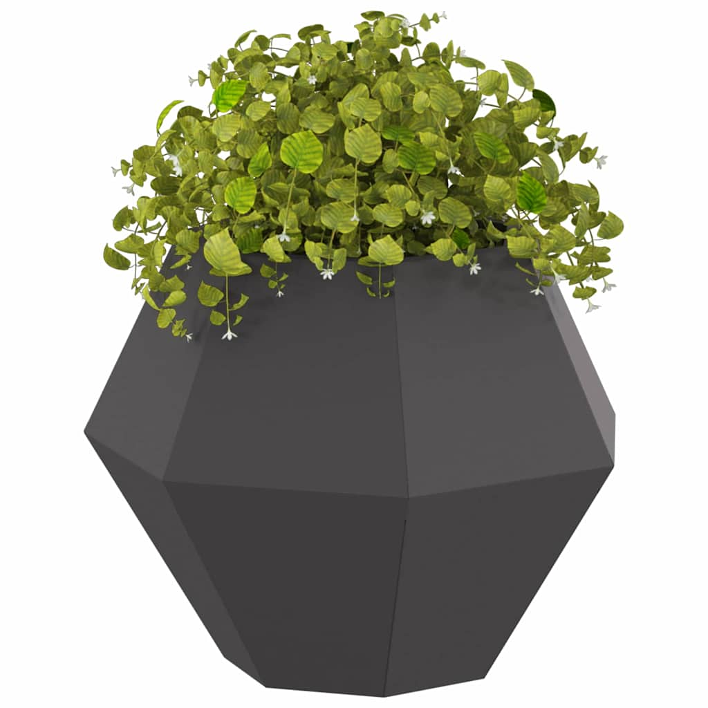 Planter 2 pcs Black 50 x 50 x 40 cm Steel